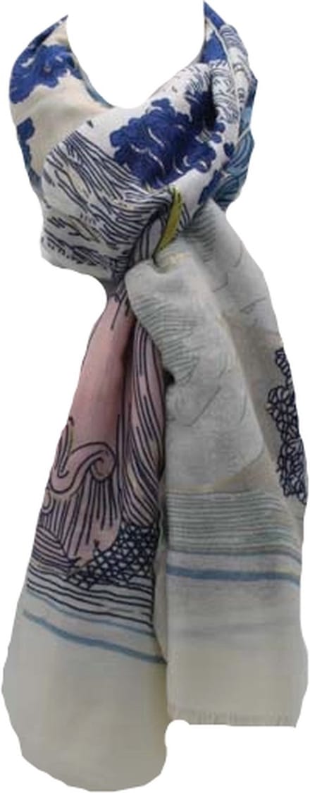 Dames Sjaal Zomer Sjaal Blauw-Wit