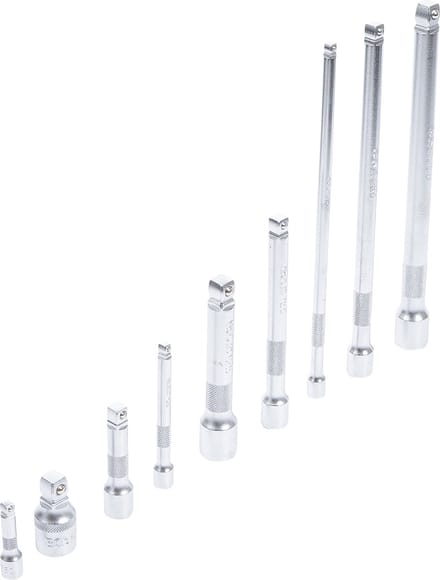 Verlengstukken set - Verlengstuk dopsleutel - 9 delig 1/4" - 3/8" - 1/2" BGS 2253
