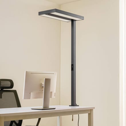 Arcchio - Klemlamp- met dimmer - 2lichts - Aluminium, glas, polycarbonaat - H: 132 cm - zwart, mat - Inclusief lichtbronnen