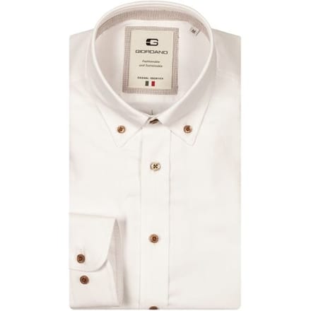 Giordano Overhemd Loretto Button Down Luxury Pinpoint Dobby Wit / male