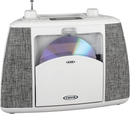 Draagbaar Muzieksysteem - Bluetooth CD Speler - Muziek Luisteren - Verticaal CD Laden - 2 Watt - Wit