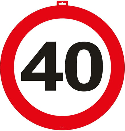 40 Jaar Verkeersbord Deurbord – 47 cm