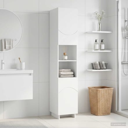 vidaXL - Badkamerkast - Wit - 36.5 - x - 38 - x - 180 - cm - Bewerkt - hout