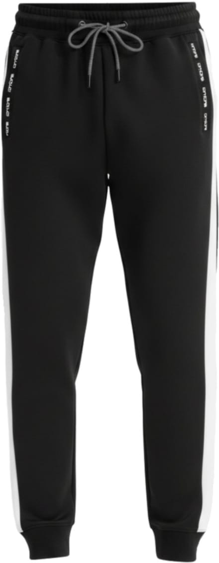 OMBRE Broek - Regular Fit - Gestreept - Joggingbroek Zwart XL