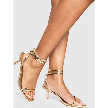 boohoo Dames Metallic Basic Low 2 Part Heels | Goud | Maat: 37