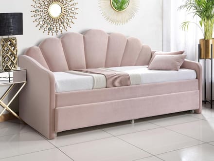 Vente-unique Bedbankje fluweel roze 90 x 190 cm