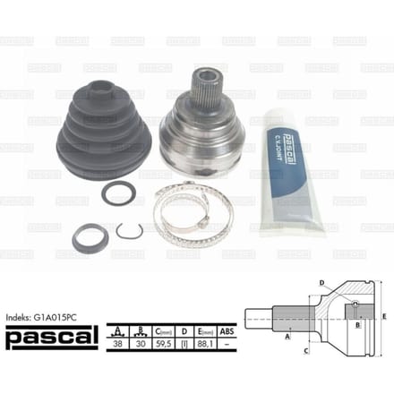 Homokineet reparatie set, aandrijfas PASCAL G1A015PC