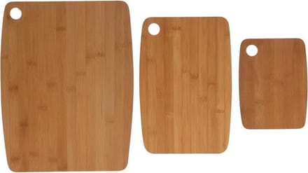 Excellent Houseware Set van 3x snijplanken/serveerplanken - broodplankjes - 38/30/20 cm - bamboe hout