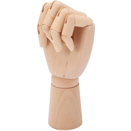 Houten Mannequin Hand Flexibele Gewrichten Vingers Teken Mannequin Hand voor Huisdecoraties Schetsen left hand beige