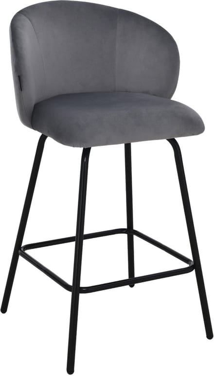 ExitoDesign NEMI Serie - Barkruk - Velvet - Grijs - 65 cm