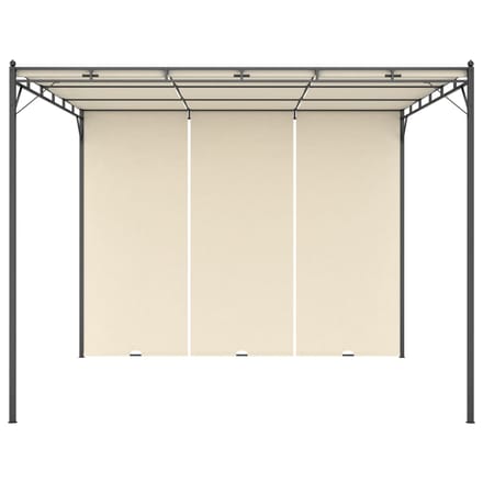 vidaXL - Tuinprieel - met - zijgordijn - 3x3x2,25 - m - crème