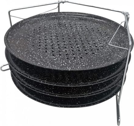 Kinghoff pizza rek voor in de oven - Voor 4 pizza's tegelijk - rvs  - 32 cm