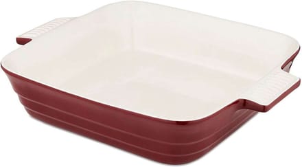 Ovenschaal, 26 x 26 cm, Vierkant, Rood, Keramiek - Barbary & Oak | Foundry