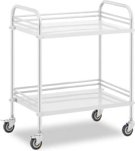 Laboratoriumwagen - RVS - 2 planken elk 63 x 40 x 12,5 cm - 20 kg - Steinberg Systems
