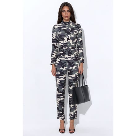 Camouflage Naadloze Skinny-Leg Jumpsuit