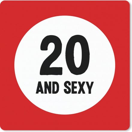 Muismat 20x20 cm - Mousepad Jubileum - 20 Jaar verjaardag - Rood - Wit - Muismatten