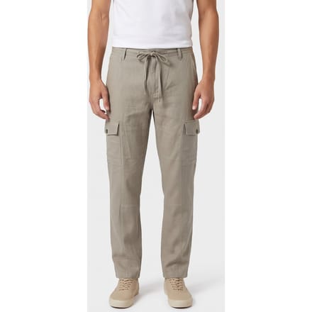 GUESS  Eco Fletcher Linen Cargo Sage Plant Multi Maat: W32 | Cargobroeken Outlet | Heren | Grijs
