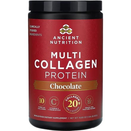 Ancient Nutrition, Protéine multi-collagène, chocolat, 1,04 lb (472 g)