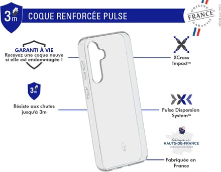 Force Case, Hoesje geschikt voor Galaxy S23 FE - PULSE Series Versterkt met 3D Inserts & Anti-Shock, Transparant