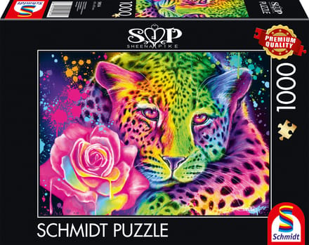 Schmidt - Legpuzzel - Neon regenboogleopard - Sheena Pike - 1000 stukjes - Volwassenen - vanaf 12 jaar