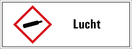 Lucht GHS tekststicker 280 x 105 mm