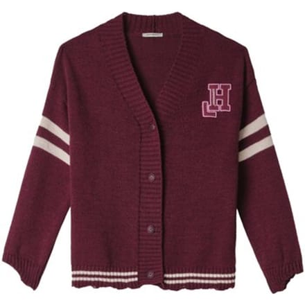 Vest Hinnominate Cardigan Con Rotture, Righe E Patch College