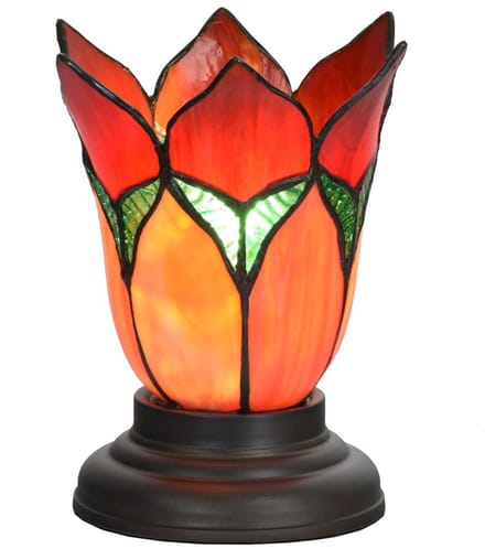 Tiffany Lage Tafellamp Lovely Flower Red - Art Deco Trade