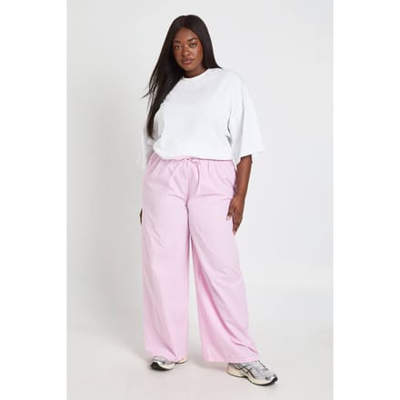 boohoo Dames Plus Krijtstreep Broek | Roze | Maat: 44