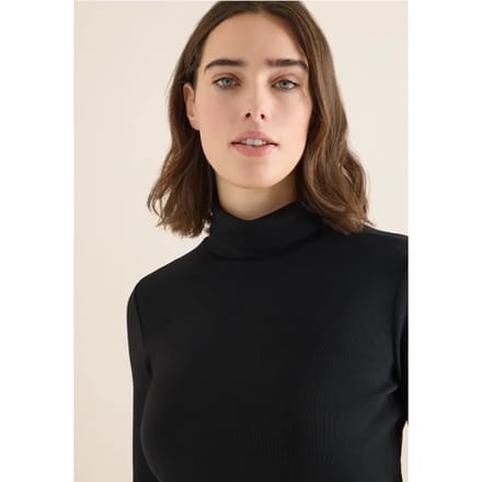 Shirt met lange mouwen en geribde textuur