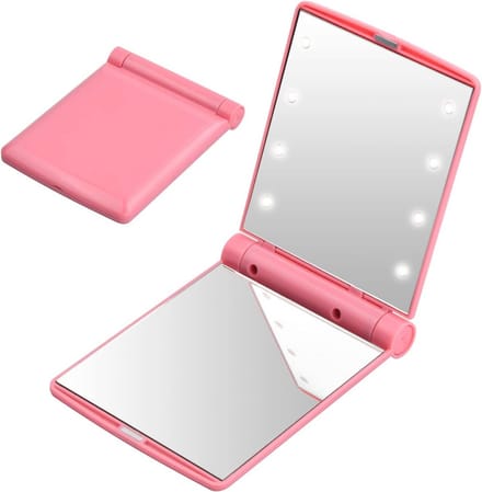 Compacte LED Spiegel met Licht - Draagbare Klapspiegel voor Make-up en Scheren - Geschikt voor Reizen en Cadeau