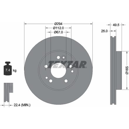 Remschijf TEXTAR 92060000