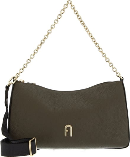 FURLA Leren Schoudertas Primula Crossbody Double Strap Sage + Soil Kaki