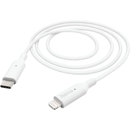 Hama USB-C naar Lightning kabel - USB-C oplaadkabel - Lightning kabel - geschikt voor Smartphone en Tablet - 1 meter - Wit