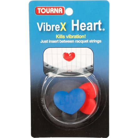 Tourna Vibrex Heart Demper Verpakking 3 Stuks-Rood,Zwart