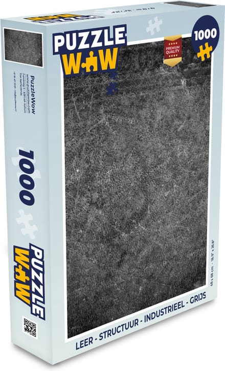 Puzzel Leer - Structuur - Industrieel - Grijs - Legpuzzel - Puzzel 1000 stukjes volwassenen