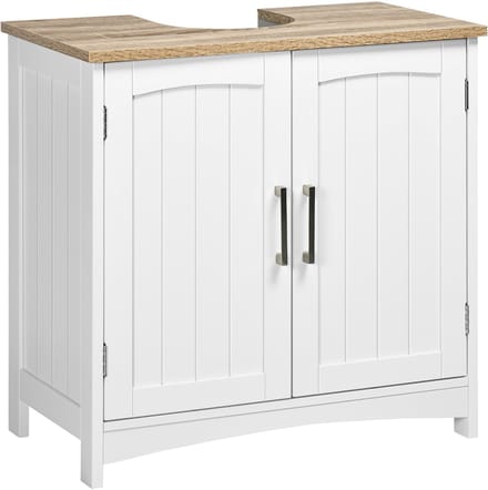 Kleankin badkamermeubel - MDF - 60x33x60cm - Wit en naturel hout