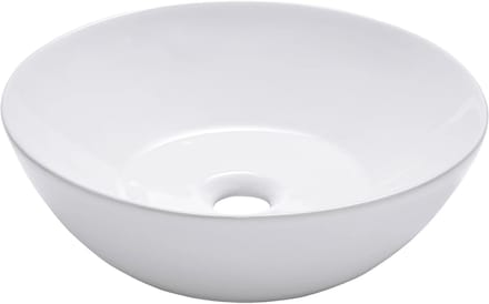 Schulte Wastafel Beco - 38 X 13 Cm - Rond Model - Met Overloop - Wit Keramiek
