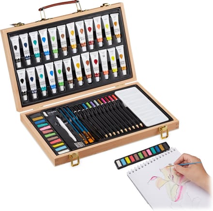 schilderskoffer - 56-delige set - schilderset - aquarel - tekenset