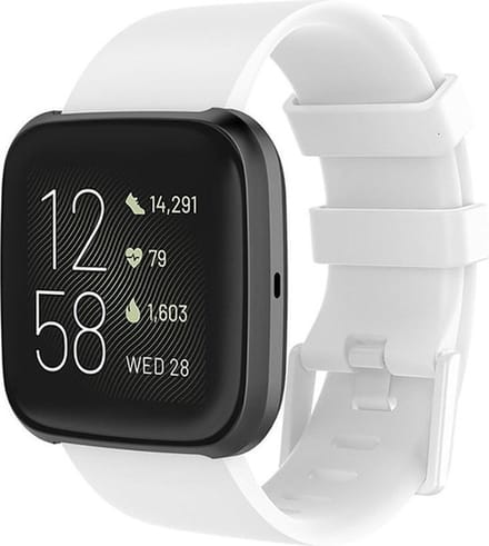 Shop4 - Fitbit Versa Bandje - Small Siliconen Wit
