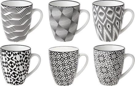 Cosy & Trendy Nikko Black Beker 19cl D7xh8,6cm 6 Types