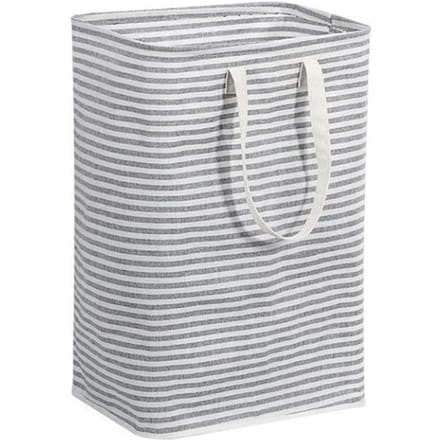 72L Wasmand Opvouwbaar Grijze Streep Signature Katoen Wasopbergmand voor Thuis white