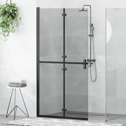 vidaXL - Inloopdouche - wand - Zwart - 100 - x - 6,5 - x - 190 - cm