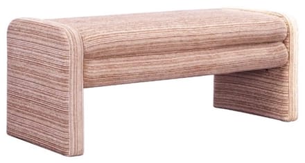 Bronx71® Eetkamerbank Ravi chenille beige/pink 100 cm - eettafelbank - eetbank