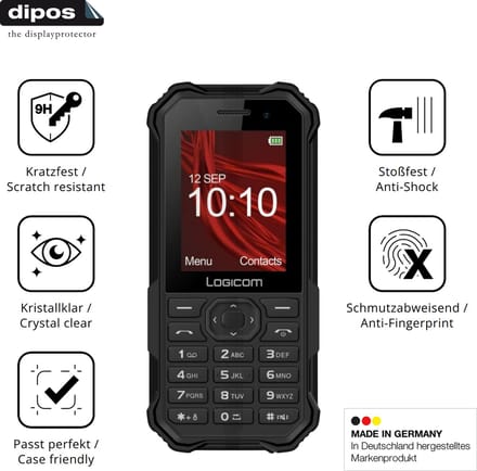 dipos – 2x Pantserfolie geschikt voor Logicom Xtrem-30 | 9H Screenprotector