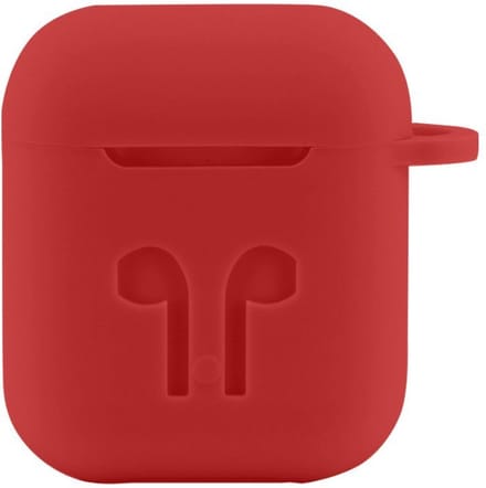 Airpods case - Apple Airpods - rood siliconen - met musketon