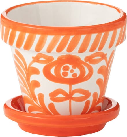 J-Line bloempot Granada Handmade + Painted - keramiek - oranje - extra small - Ø 17 cm
