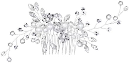 1 stuks kristallen bruidshaarclip voor bruiloft, bruidshaaraccessoires, bruidshaarkam, parelbloemspelden, haarsieraden, bruiloft, decoratief, bruiloftsfeest