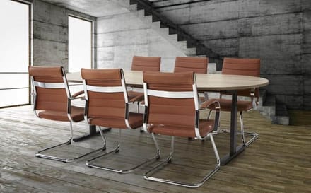 T-poot ovale vergadertafel Quick 240x120cm bladkleur Wit framekleur Wit (RAL9010)