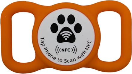 Tagnetic - PetTag - Duurzaam siliconen - NFC chip - Oranje