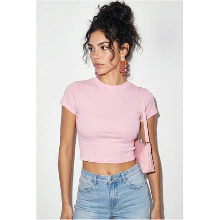 Dames Slim Fit Katoen Lycra Crop Top